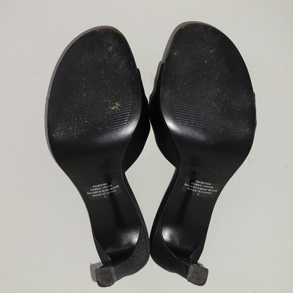 Enzo Angiolini Eamoria Black Fabric Heeled Slide w/Rhinestones Womens Shoes SZ 6 - Picture 9 of 10